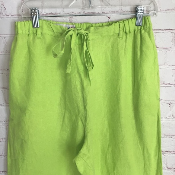 Jams World Green Linen Pants with Pockets - Size Medium - Picture 2 of 9